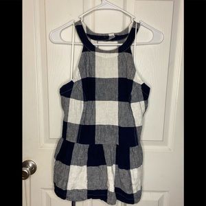 Blue&White plaid tank